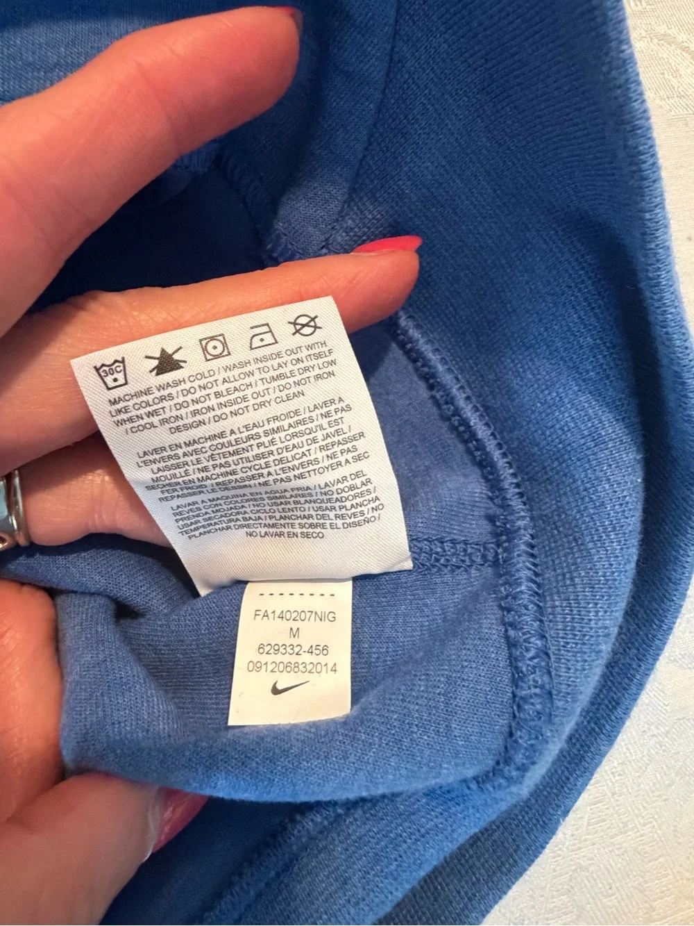 Nike Light Blue Crewneck Sweatshirt with 'Football' Logo